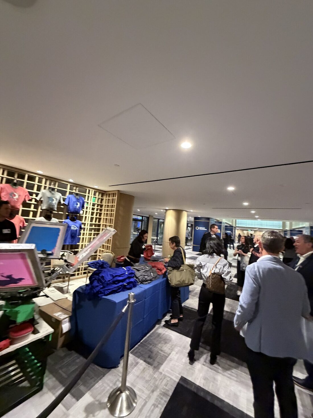 Corporate printing booth setup at a company event